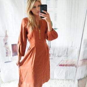 SOLD ~ Veronica Beard Burnt Orange Midi Dress